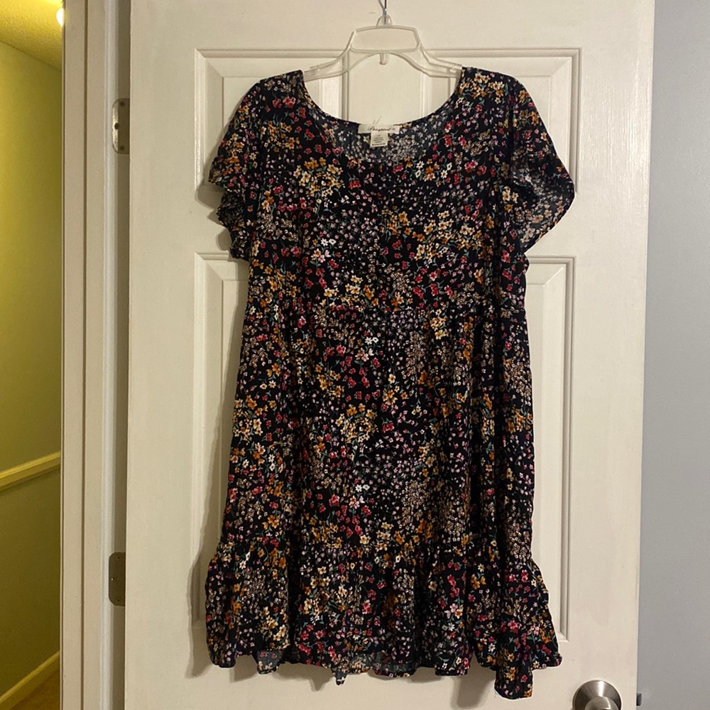 Floral Flouncy Short Sleeve Dress